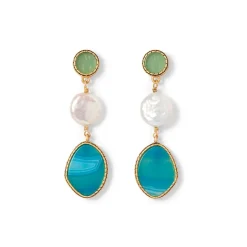 The Metropolitan Museum of Art Earrings*Ancient Mixed Motifs Glass Triple-Drop Earrings