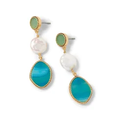 The Metropolitan Museum of Art Earrings*Ancient Mixed Motifs Glass Triple-Drop Earrings