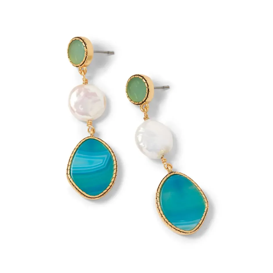 The Metropolitan Museum of Art Earrings*Ancient Mixed Motifs Glass Triple-Drop Earrings