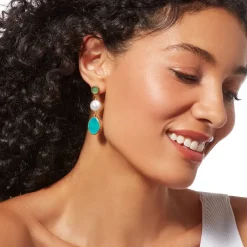 The Metropolitan Museum of Art Earrings*Ancient Mixed Motifs Glass Triple-Drop Earrings