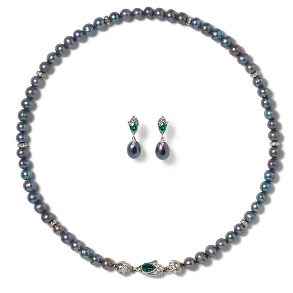 The Metropolitan Museum of Art Jewelry Sets*Chelsea Peacock Pearl Necklace And Drop Earrings Set