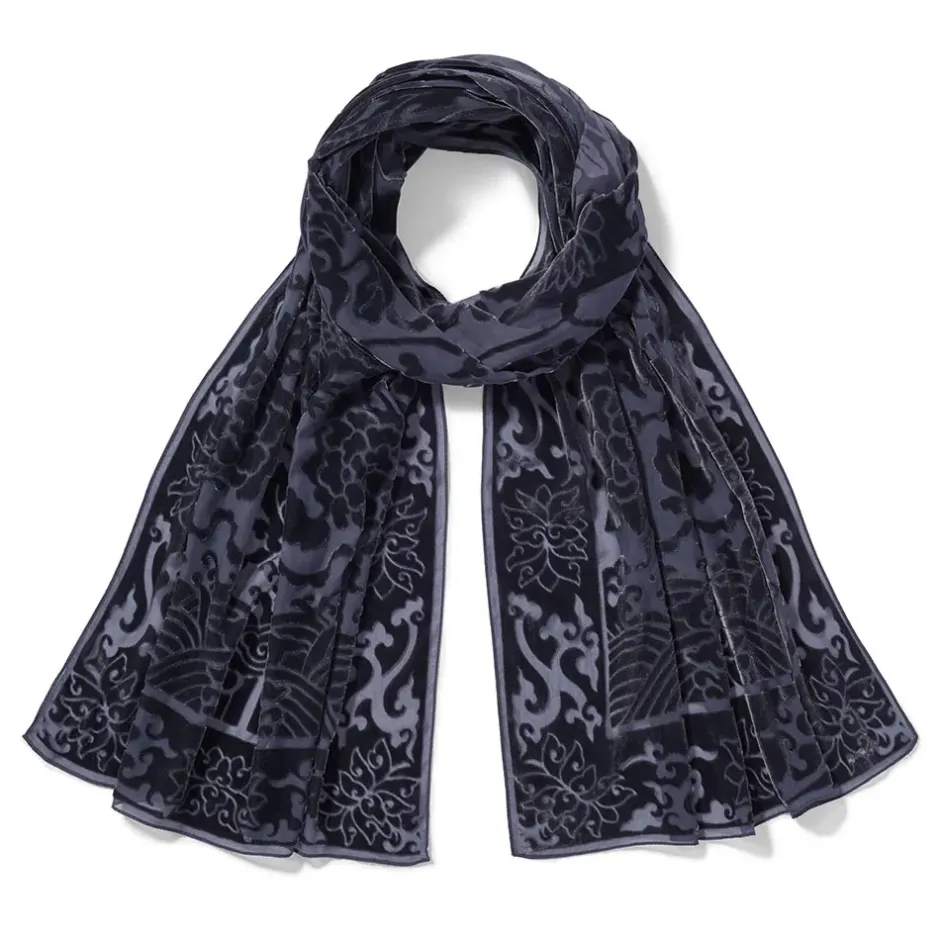 The Metropolitan Museum of Art Scarves & Wraps*Chinese Phoenixes And Peonies Oblong Velvet Burnout Scarf