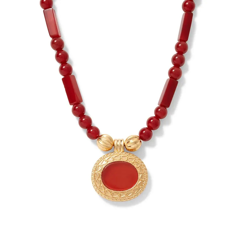 The Metropolitan Museum of Art Jewelry Sets*Classical Carnelian Pendant Necklace And Chandelier Earrings Set