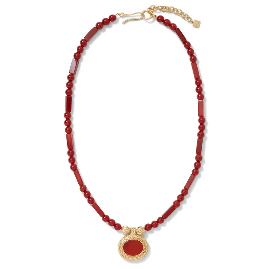 The Metropolitan Museum of Art Jewelry Sets*Classical Carnelian Pendant Necklace And Chandelier Earrings Set