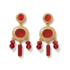 The Metropolitan Museum of Art Jewelry Sets*Classical Carnelian Pendant Necklace And Chandelier Earrings Set