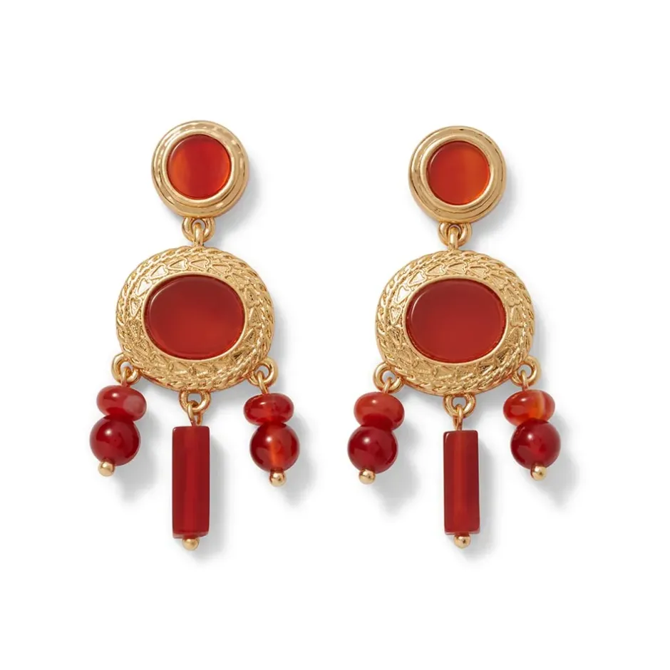 The Metropolitan Museum of Art Jewelry Sets*Classical Carnelian Pendant Necklace And Chandelier Earrings Set