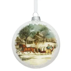 The Metropolitan Museum of Art Ornaments*Currier & Ives Snowscapes Glass Disc Ornament Set