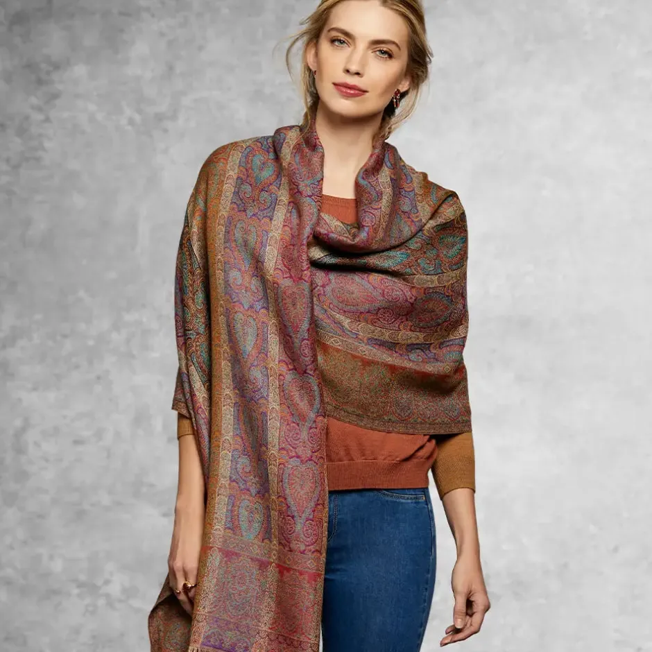 The Metropolitan Museum of Art Scarves & Wraps*French Paisley Striped Oversize Wool-Blend Shawl