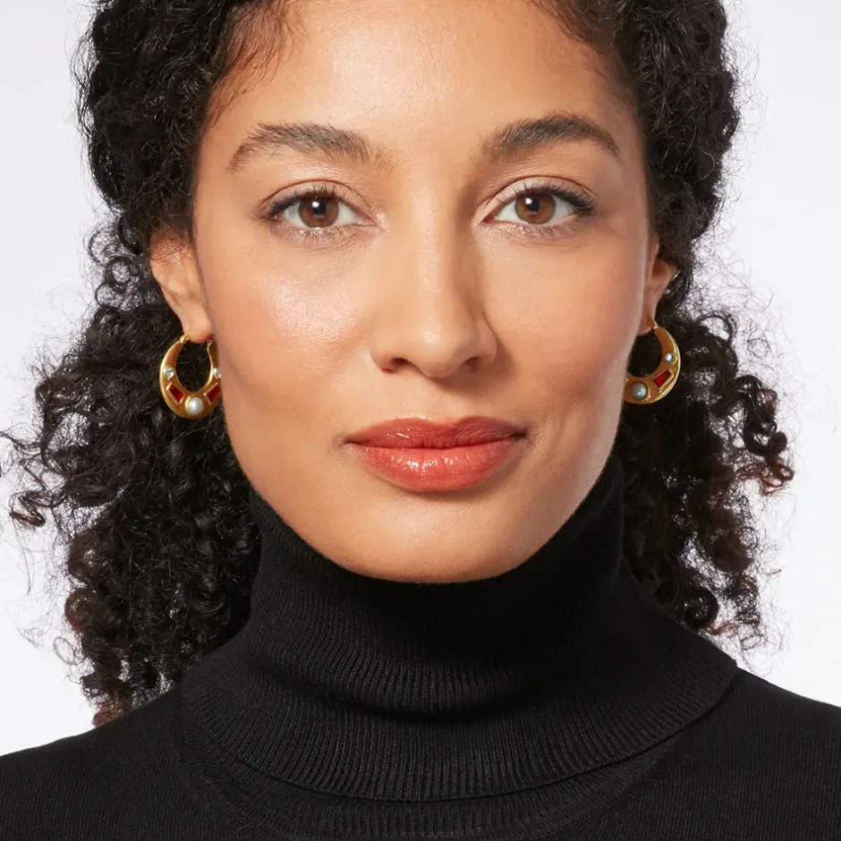 The Metropolitan Museum of Art Earrings*Medieval Stone Crescent Hoop Earrings