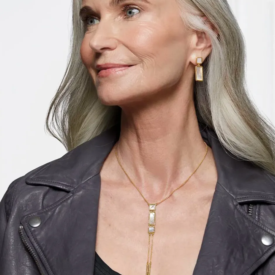 The Metropolitan Museum of Art Earrings*Mother-Of-Pearl Tile Double-Drop Earrings