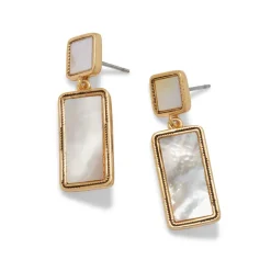 The Metropolitan Museum of Art Earrings*Mother-Of-Pearl Tile Double-Drop Earrings
