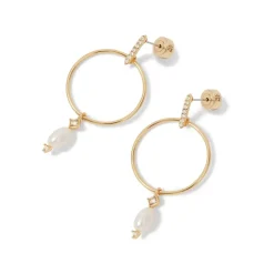 The Metropolitan Museum of Art Earrings*Royal Tudor Forward-Facing Hoop Earrings With Pearl Drops