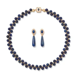 The Metropolitan Museum of Art Jewelry Sets*Spanish Baldric Lapis Braided Necklace And Elongated Drop Earrings Set