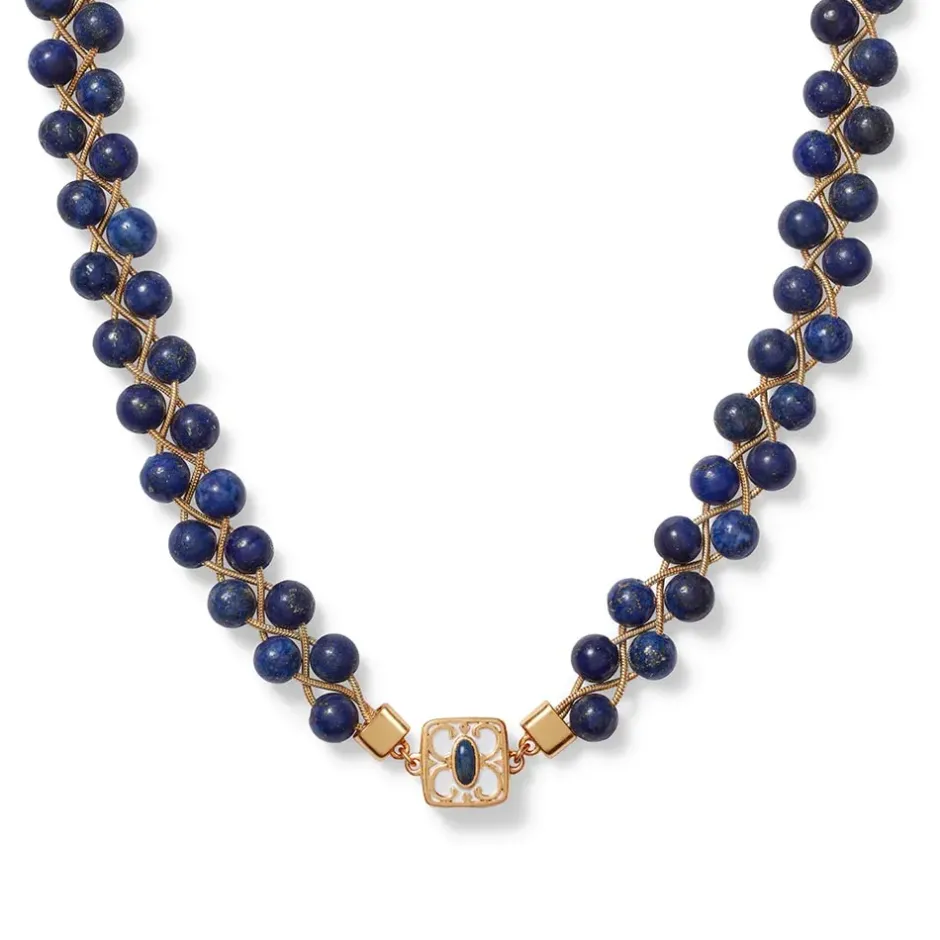 The Metropolitan Museum of Art Jewelry Sets*Spanish Baldric Lapis Braided Necklace And Elongated Drop Earrings Set
