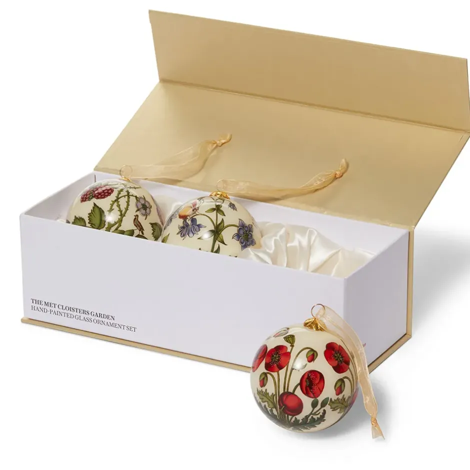 The Metropolitan Museum of Art Ornaments*The Met Cloisters Garden Hand-Painted Glass Ornament Set
