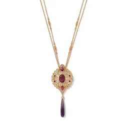 The Metropolitan Museum of Art Jewelry Sets*Turkish Amethyst Long Pendant Necklace And Statement Earrings Set