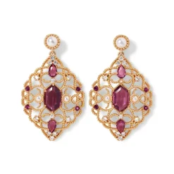 The Metropolitan Museum of Art Jewelry Sets*Turkish Amethyst Long Pendant Necklace And Statement Earrings Set